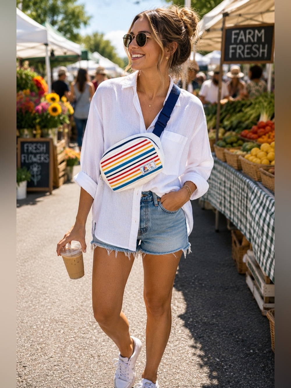ALDI It’s an Aldi Thing Striped Belt Bag Fanny Pack Crossbody Festival Bag